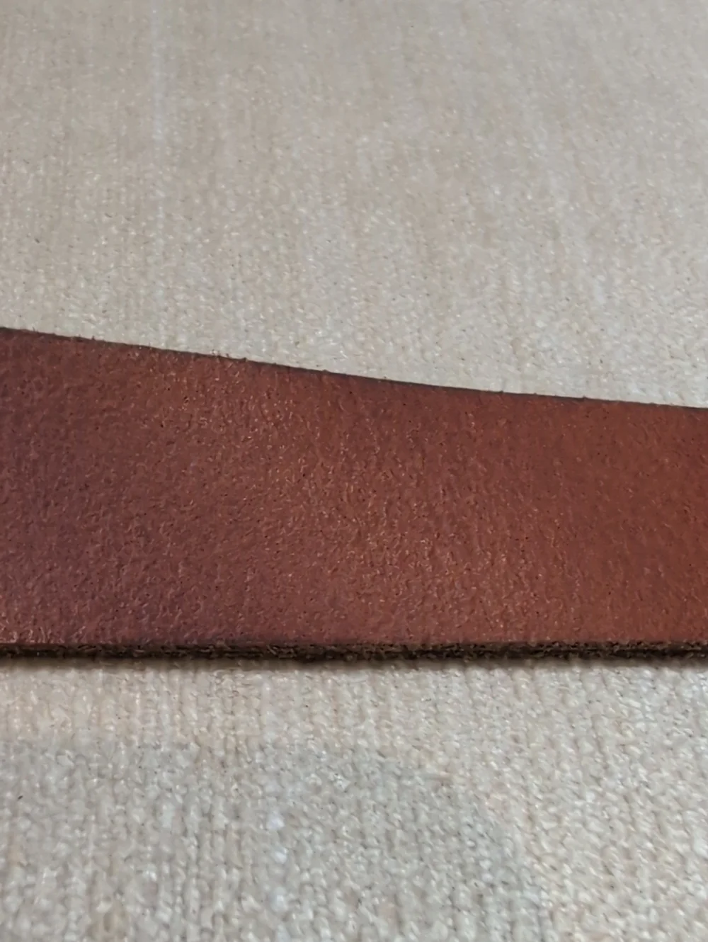 Brown Leather Belt with Brass Tone Buckle Size M Classic Preppy